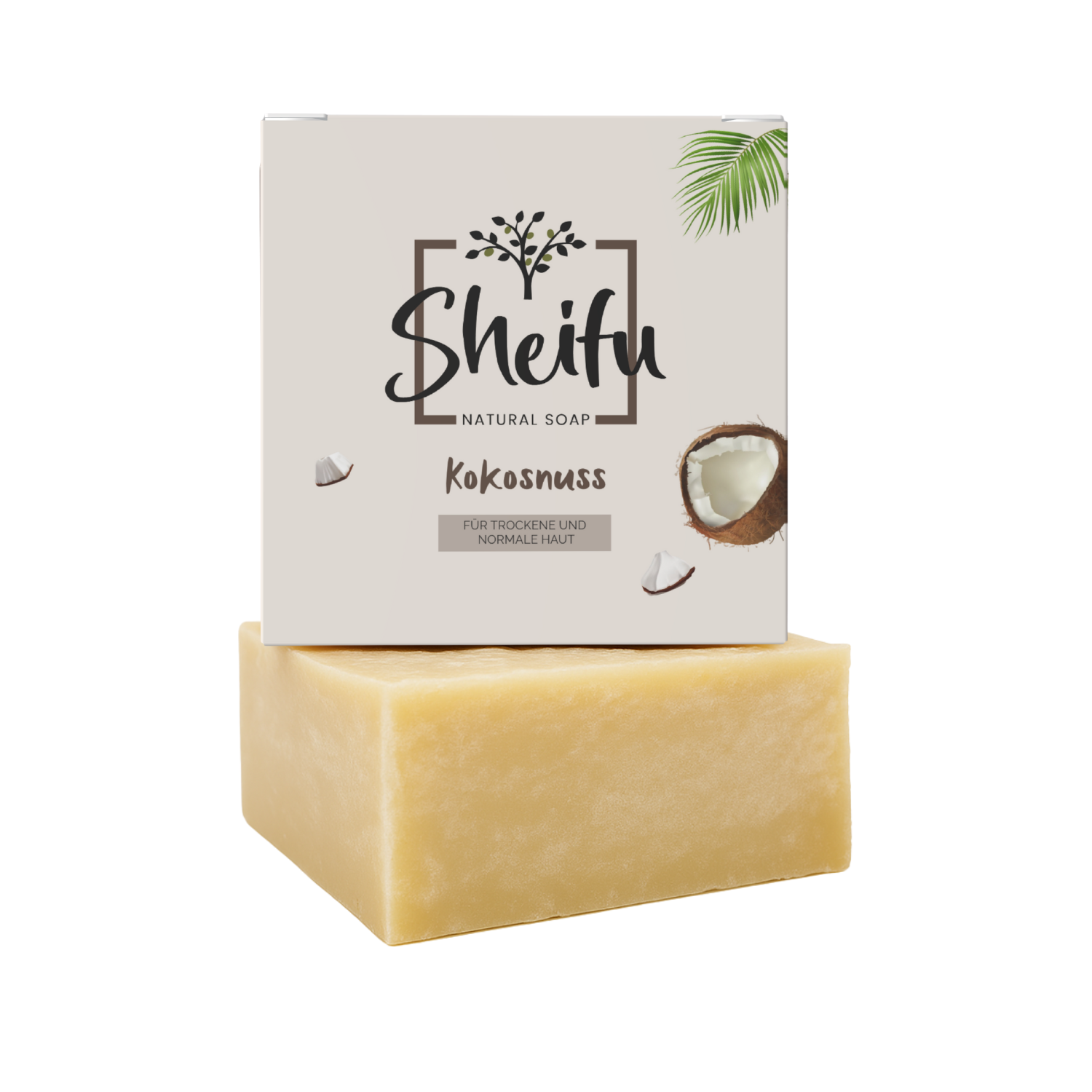 Kokosnuss Naturseife mit pflegender Rezeptur für trockene und normale Haut geeignet
